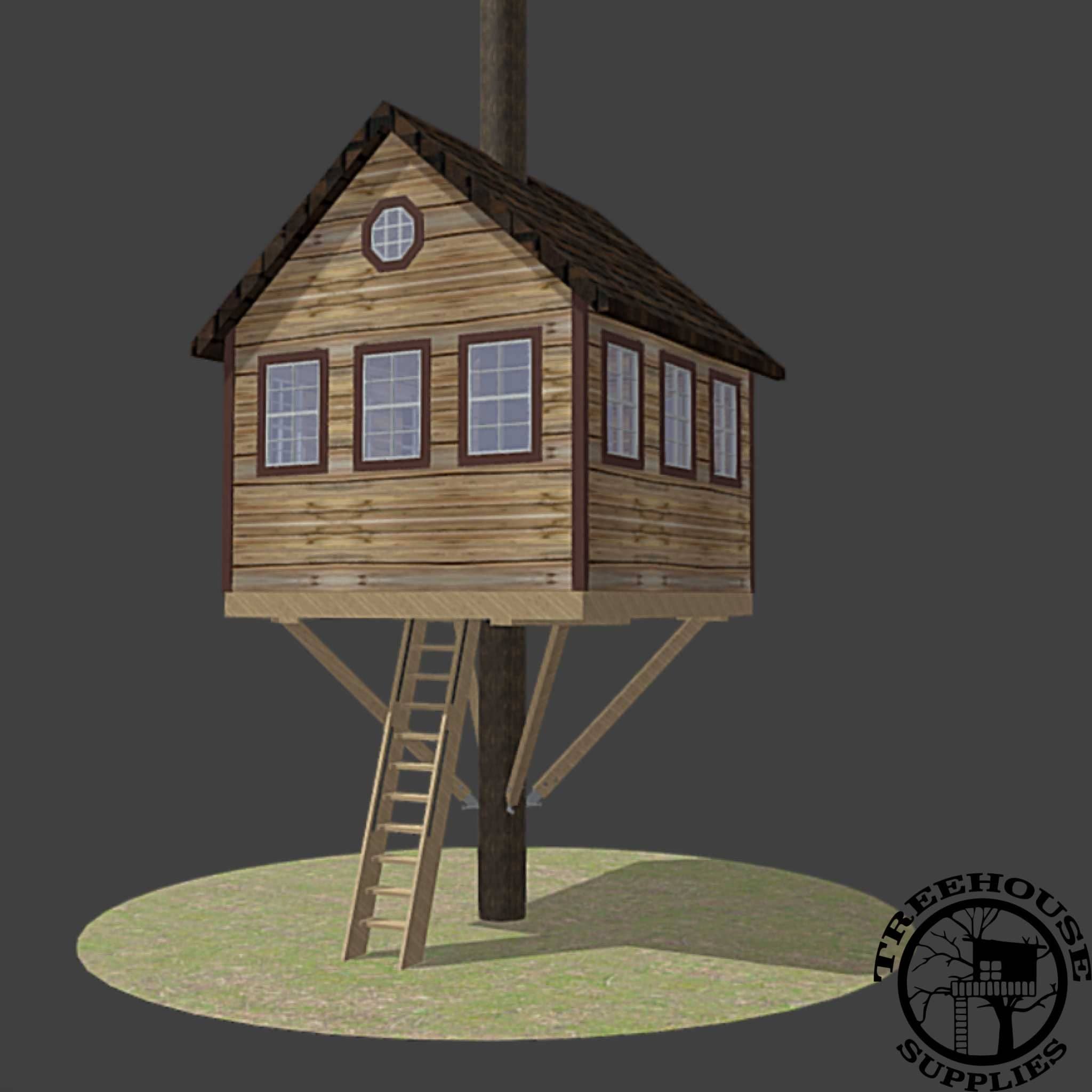 8' SQUARE TREEHOUSE PLAN - NOW INCLUDES STEP-BY-STEP 3D MODELING!! - Treehouse Supplies