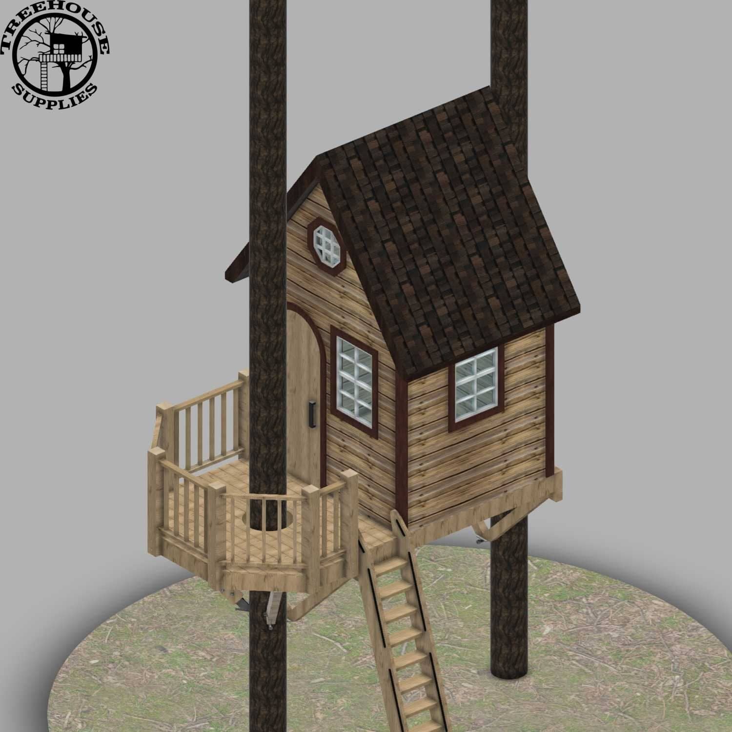 Treehouse Supplies THE TAHOE: 8' X 14 Rectangular Treehouse Plan 