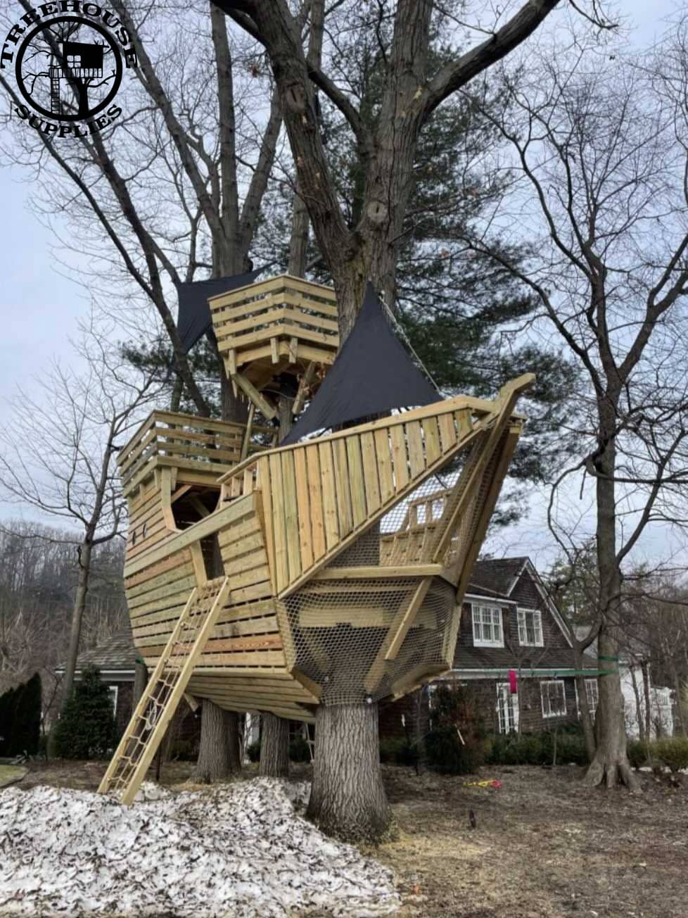 Treehouse Supplies THE PIRATE SHIP  © 1 Tree 2 Post Treehouse Plan 