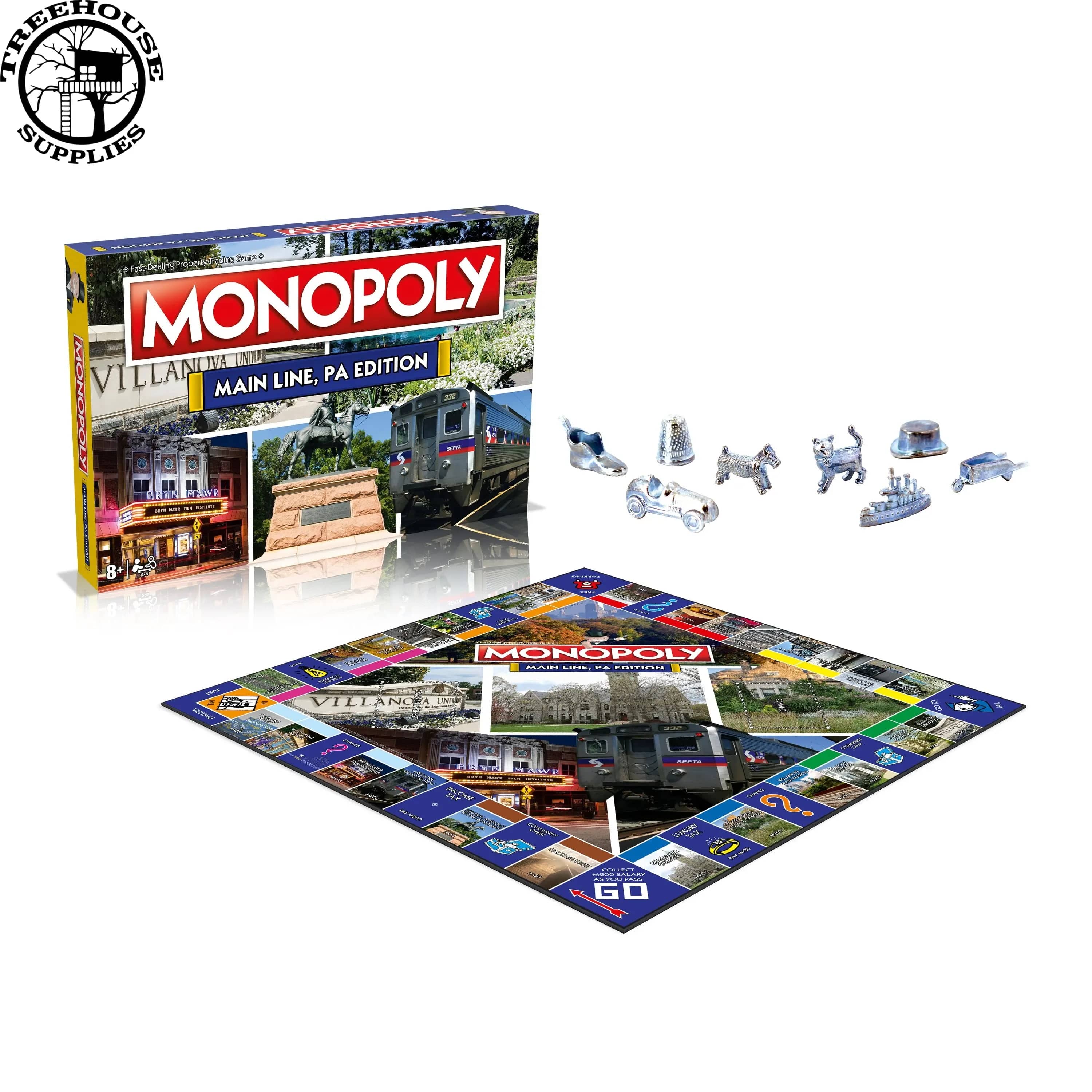 Treehouse Supplies MONOPOLY BOARD - MAINLINE PA EDITION 