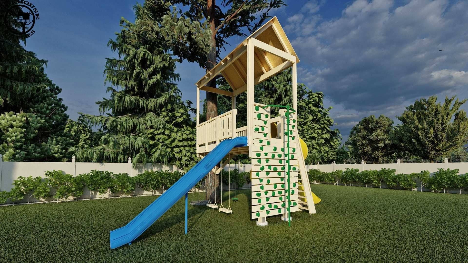 Treehouse Supplies THE TIMBERELF PLAYGROUND  © 1 Tree 2 Post Treehouse Plan 