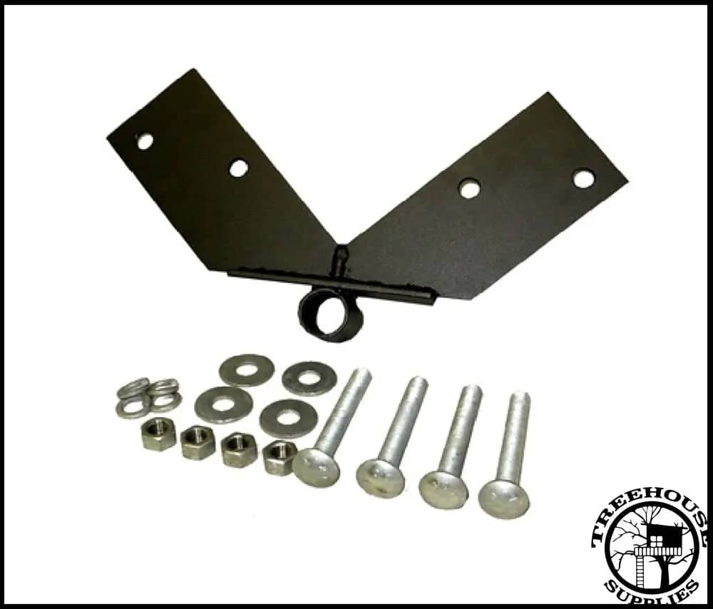 HEAVY DUTY DOUBLE KNEE BRACE BRACKET W/ CARRIAGE BOLTS FOR TREEHOUSE - Treehouse Supplies