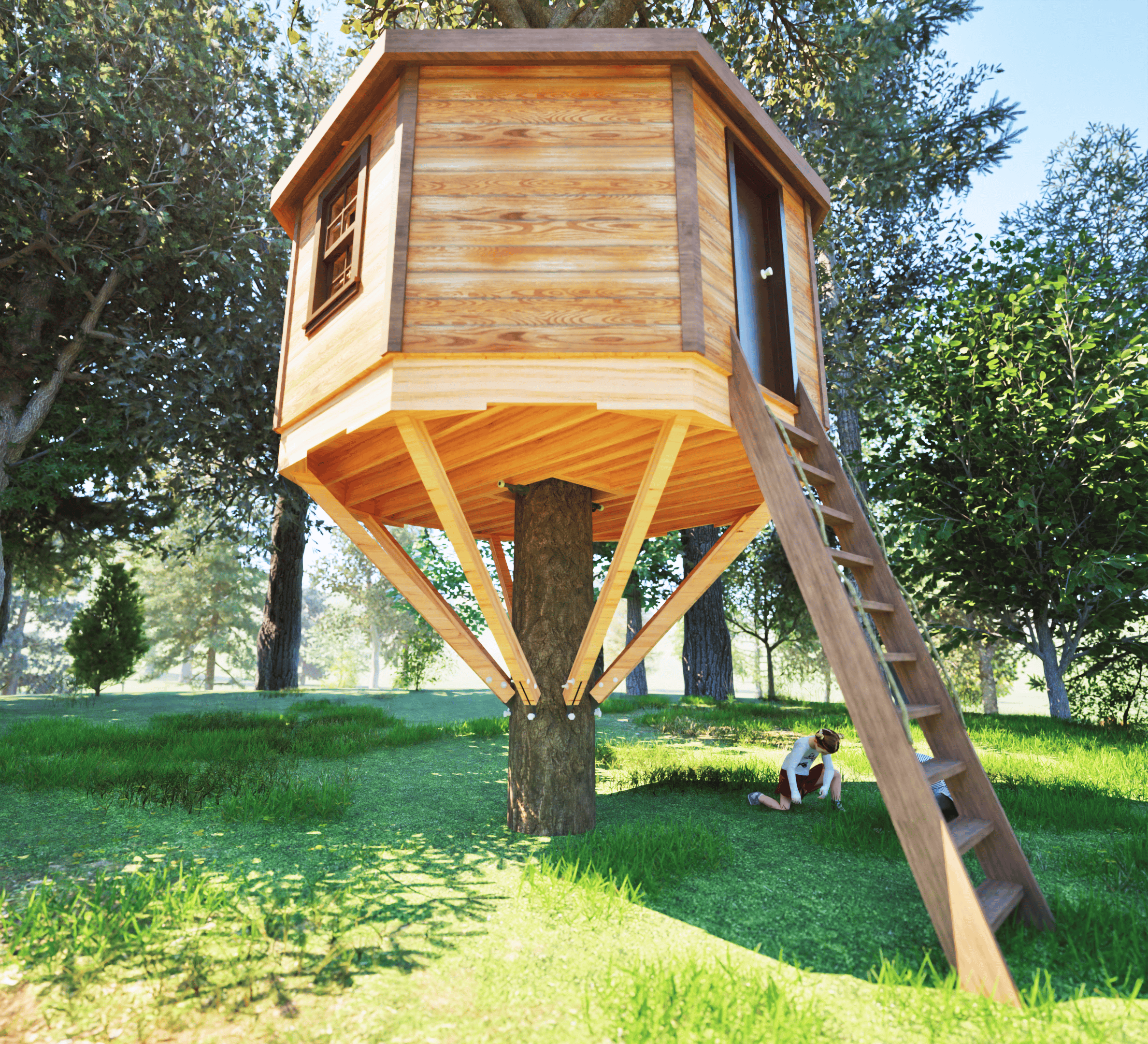 THE RIO GRANDE © : 12' Octagon Treehouse Plan