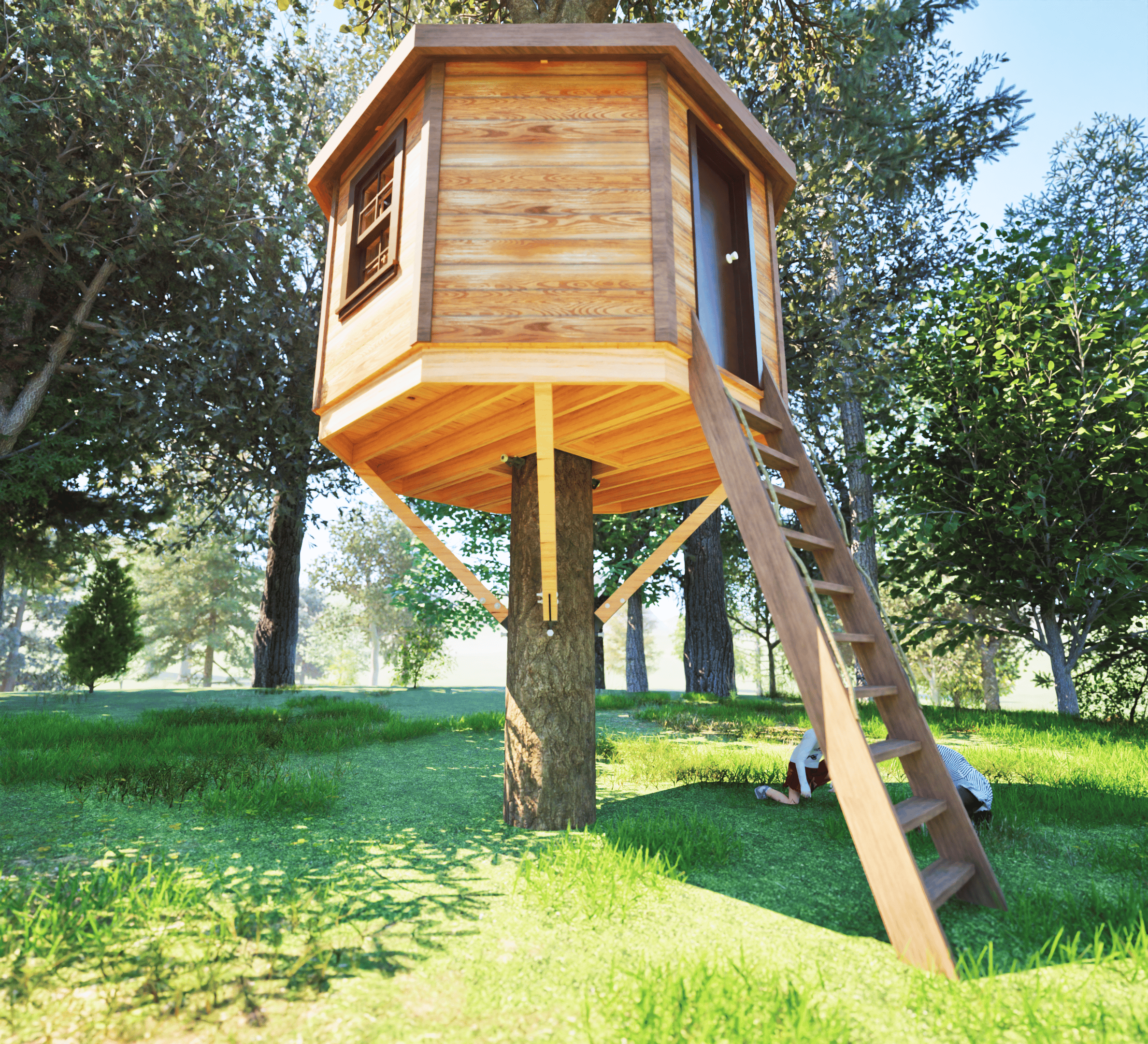 THE FLATHEAD © : 10' Octagon Treehouse Plan