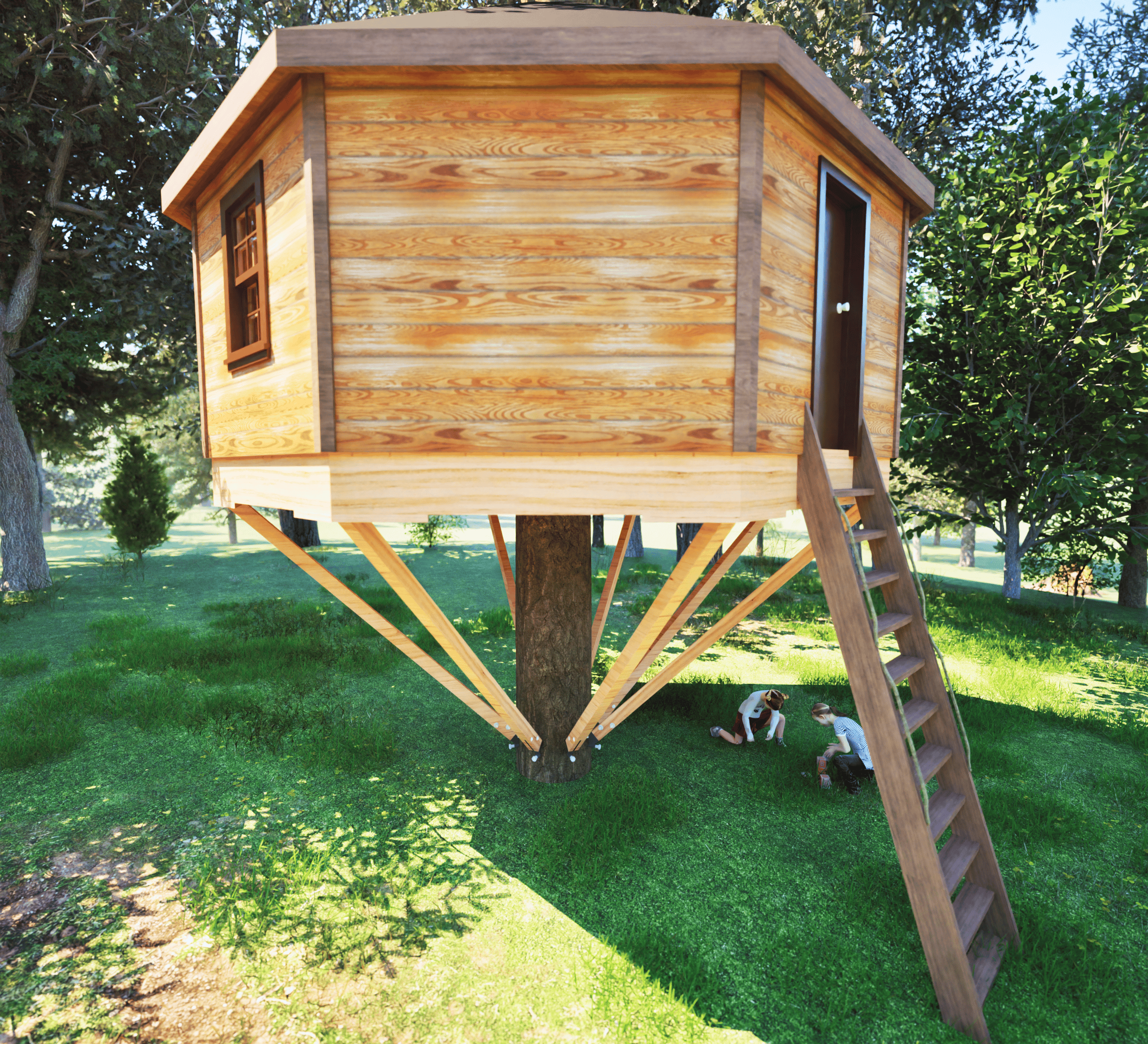 THE BLACK HILLS © : 16' Octagon Treehouse Plan