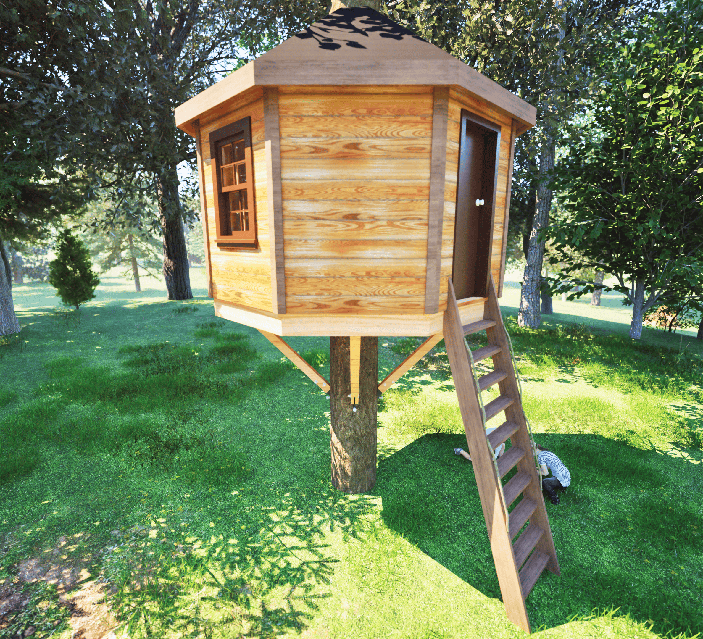 THE FLATHEAD © : 10' Octagon Treehouse Plan