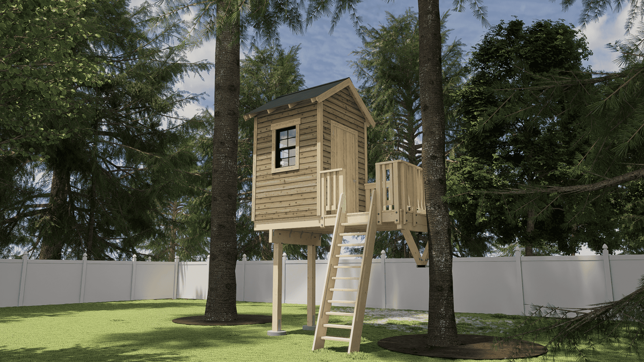 THE FINGER LAKES: MINI © 1 Tree 2 Post Treehouse Plan