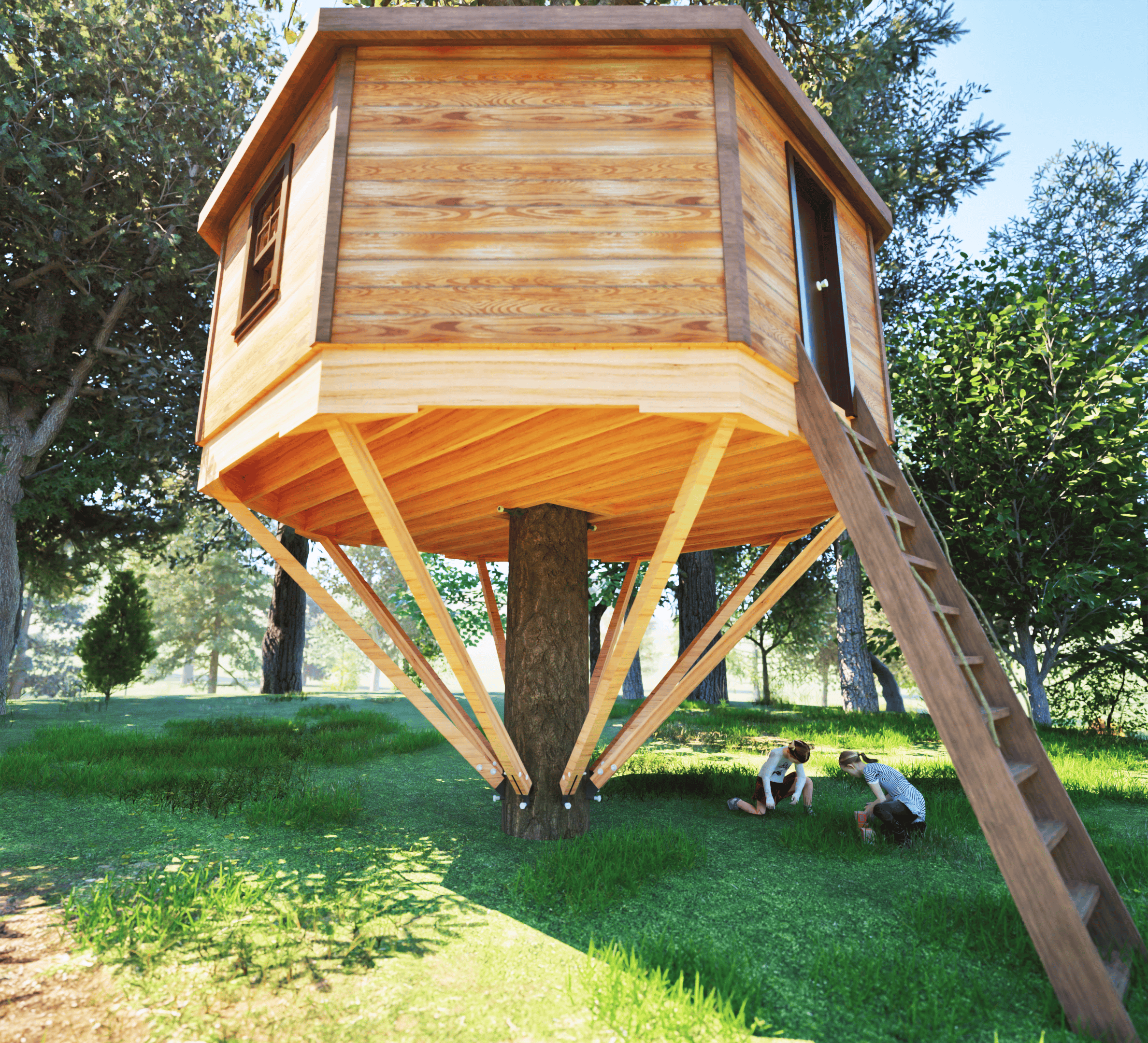 THE BLACK HILLS © : 16' Octagon Treehouse Plan