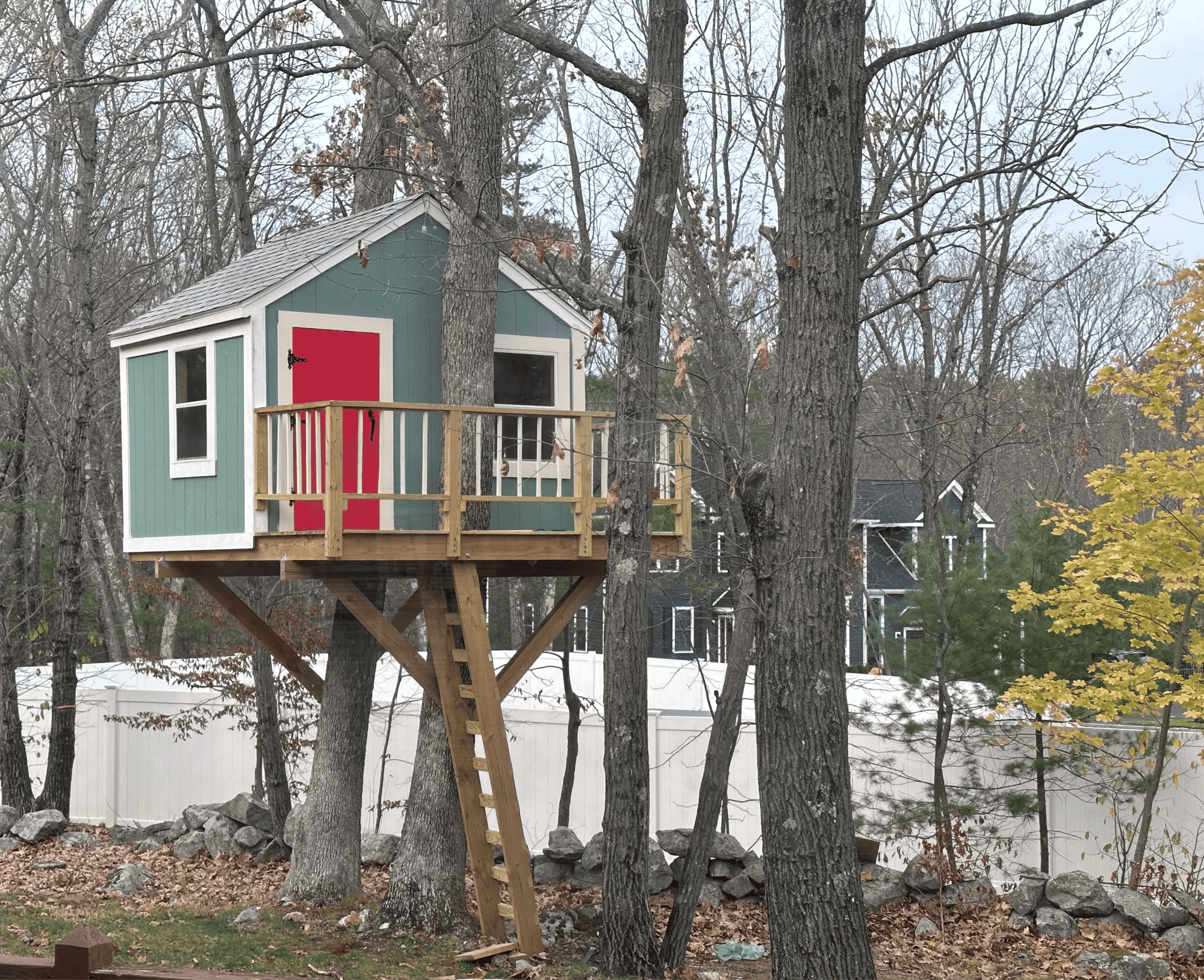 THE TAHOE © : 2 Tree Rectangular Treehouse Plan